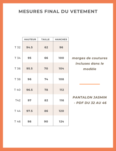 Patron pantalon Jasmin - pochette