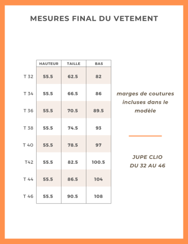 Patron jupe CLIO PDF